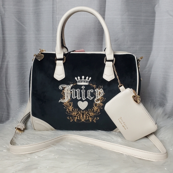 Juicy Couture Handbags - JUICY COUTURE liquorice/angel heritage satchel crossbody bag